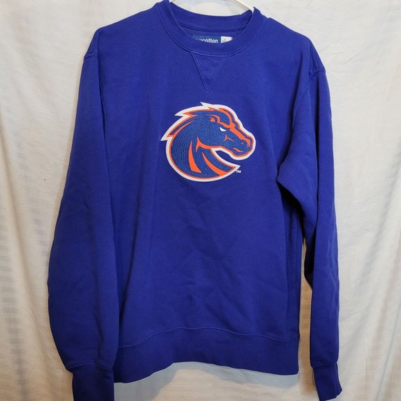 Boise State Pullover Sweatshirt Blue Size Small Big Cotton Better Than Basic - Picture 1 of 7
